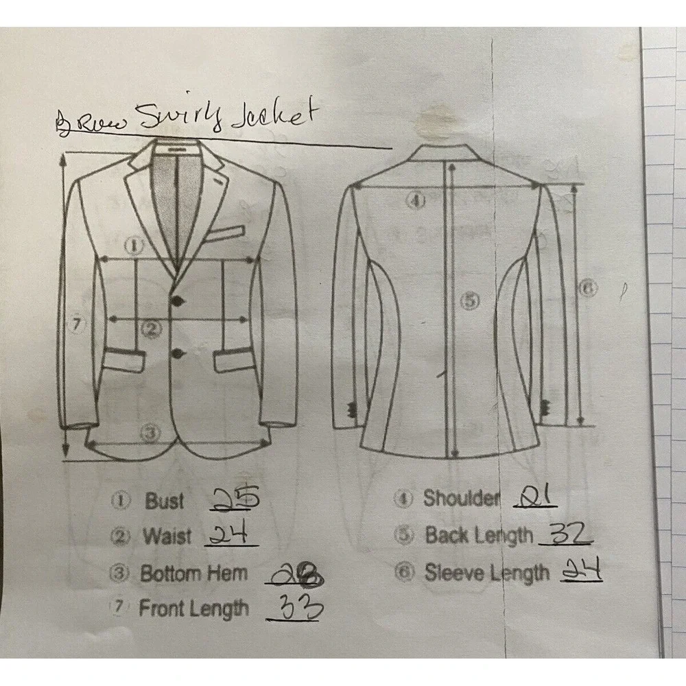 Bespoke Custom 4 Seasons Mens Suit Jacket 3 Button 2XL Short Brown
